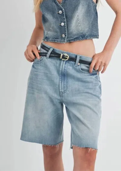 Signature8 High Rise Bermuda Denim Shorts In Blue