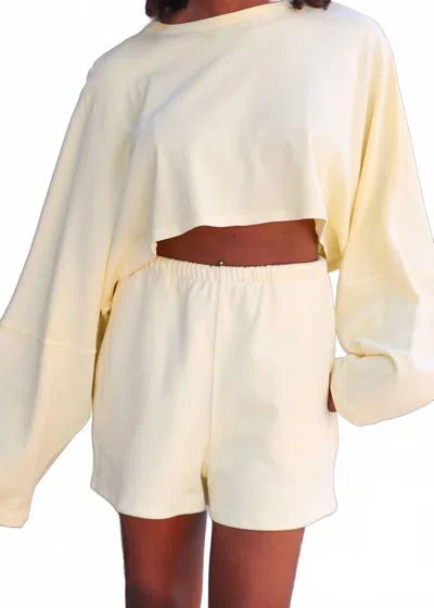 Signature8 Linley Sweat Shorts In Yellow In White