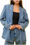 Signature8 Padded Denim Blazer In Blue In Blue