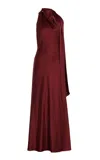 Significant Other Adriana Draped Satin Halter Gown In Red