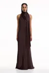 Significant Other Adriana Halter Gown In Brown