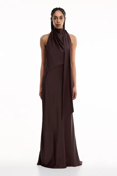 Significant Other Adriana Halter Gown In Brown
