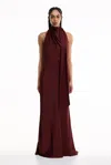 Significant Other Adriana Halter Gown In Burgundy