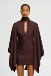 Significant Other Adriana Long Sleeve Mini Dress In Brown