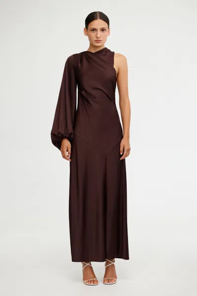Significant Other Adriana One Shoulder Dress In Brown