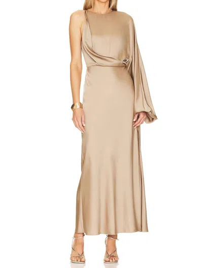 Significant Other Alessia One Shoulder Dress In Latte In Brown