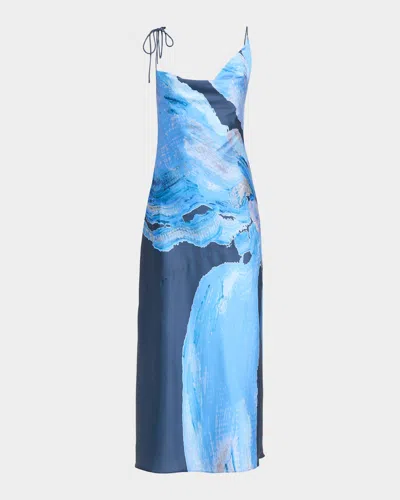 Significant Other Alis Satin Maxi Dress In Blue