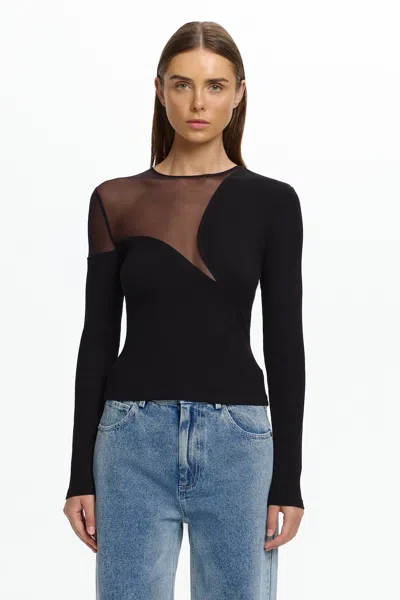 Significant Other Alyth Long Sleeve Top In Black