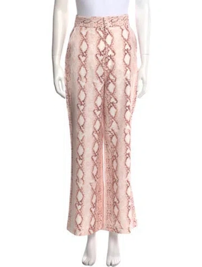 Pre-owned Significant Other Animal Print Wide Leg Pants In Pink