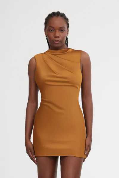 Significant Other Annabel Bias Mini Dress In Brown