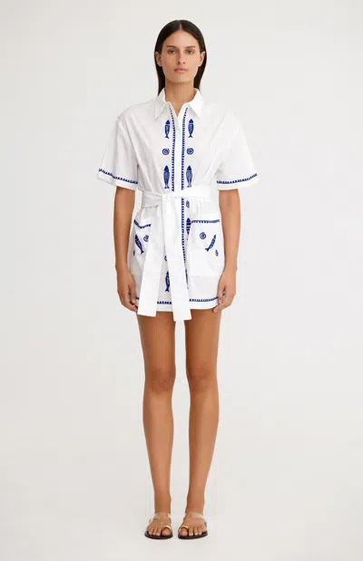 Significant Other Annette Shirt Dress In White