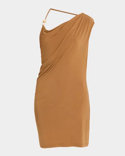 Significant Other Armen Asymmetric Mini Dress In Brown