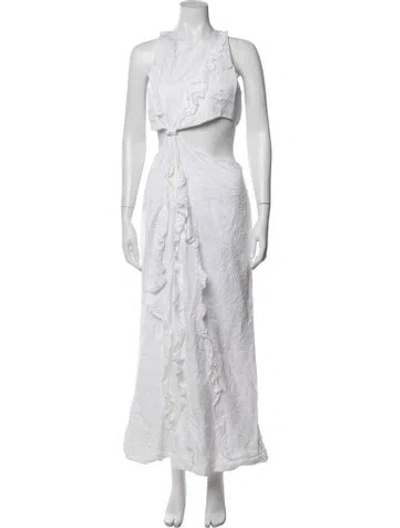 Pre-owned Significant Other Asymmetrical Long Dress In White