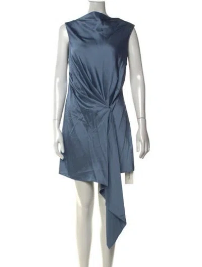 Pre-owned Significant Other Asymmetrical Mini Dress In Blue