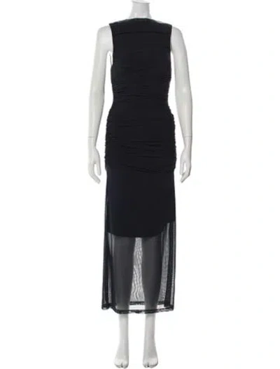 Pre-owned Significant Other Bateau Neckline Long Dress In Blue