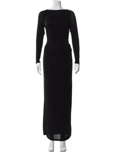 Pre-owned Significant Other Bateau Neckline Long Dress In Gray