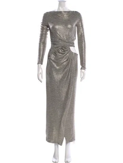 Pre-owned Significant Other Bateau Neckline Long Dress In Gray