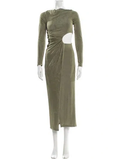 Pre-owned Significant Other Bateau Neckline Long Dress In Green