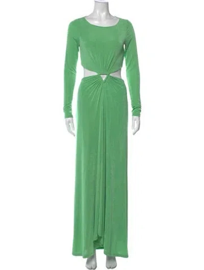 Pre-owned Significant Other Bateau Neckline Long Dress In Green