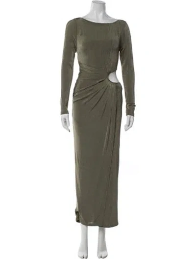 Pre-owned Significant Other Bateau Neckline Long Dress In Green