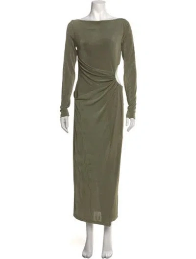 Pre-owned Significant Other Bateau Neckline Long Dress In Green