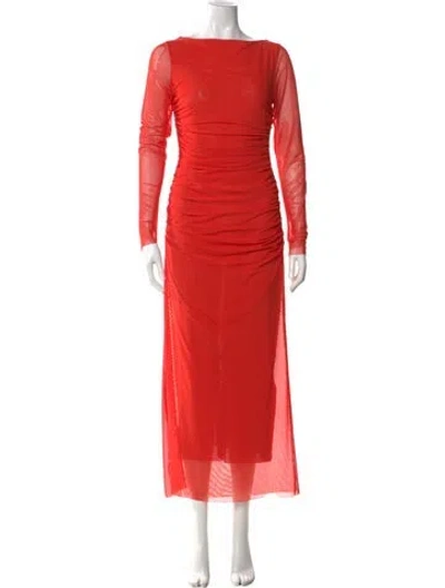 Pre-owned Significant Other Bateau Neckline Long Dress In Orange