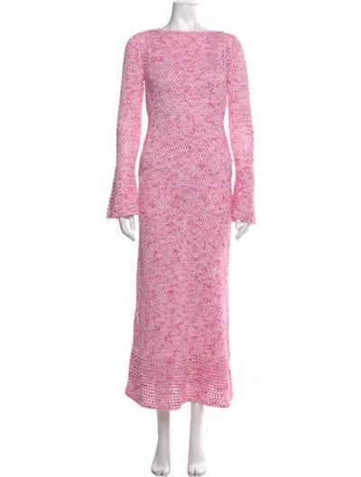 Pre-owned Significant Other Bateau Neckline Long Dress In Pink