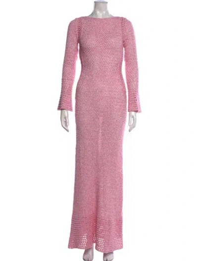 Pre-owned Significant Other Bateau Neckline Long Dress In Pink