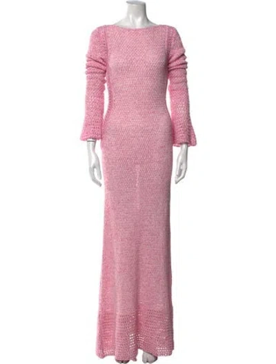 Pre-owned Significant Other Bateau Neckline Long Dress In Pink