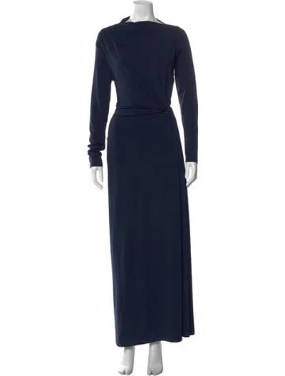 Pre-owned Significant Other Bateau Neckline Long Dress W/ Tags In Blue