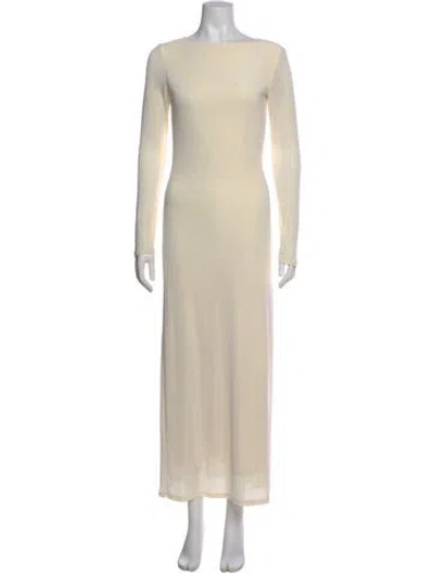 Pre-owned Significant Other Bateau Neckline Long Dress W/ Tags In Neutral