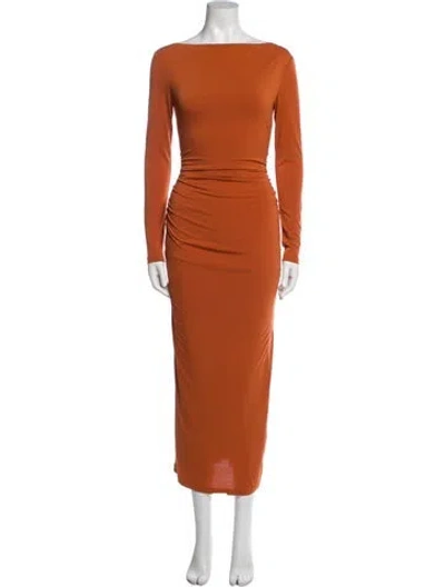 Pre-owned Significant Other Bateau Neckline Long Dress W/ Tags In Orange