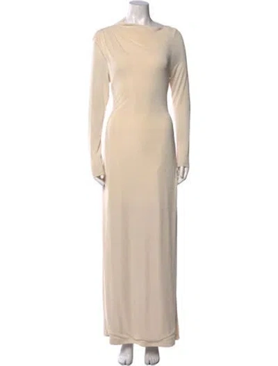 Pre-owned Significant Other Bateau Neckline Midi Length Dress In Neutral