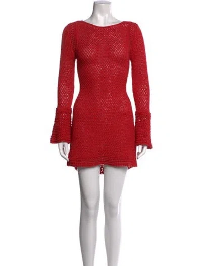 Pre-owned Significant Other Bateau Neckline Mini Dress In Red