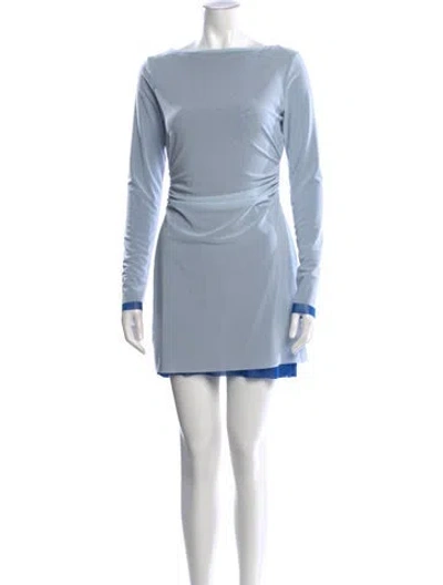 Pre-owned Significant Other Bateau Neckline Mini Dress W/ Tags In Blue