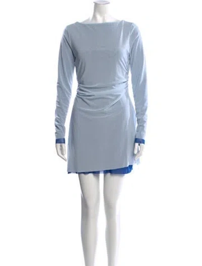 Pre-owned Significant Other Bateau Neckline Mini Dress W/ Tags In Blue