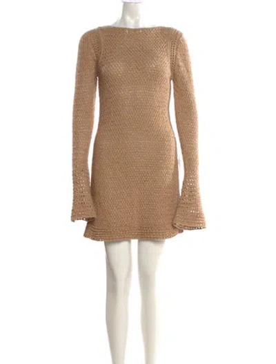 Pre-owned Significant Other Bateau Neckline Mini Dress W/ Tags In Neutral