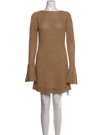 Pre-owned Significant Other Bateau Neckline Mini Dress W/ Tags In Neutrals