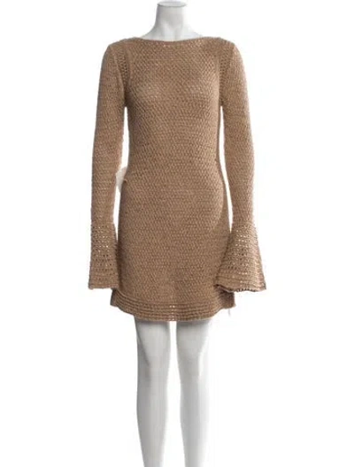 Pre-owned Significant Other Bateau Neckline Mini Dress W/ Tags In Neutrals