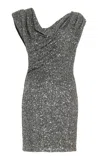 Significant Other Beau Off-the-shoulder Sequined Mini Dress In Grey