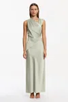Significant Other Becca Panelled Satin Maxi Dress In Gray
