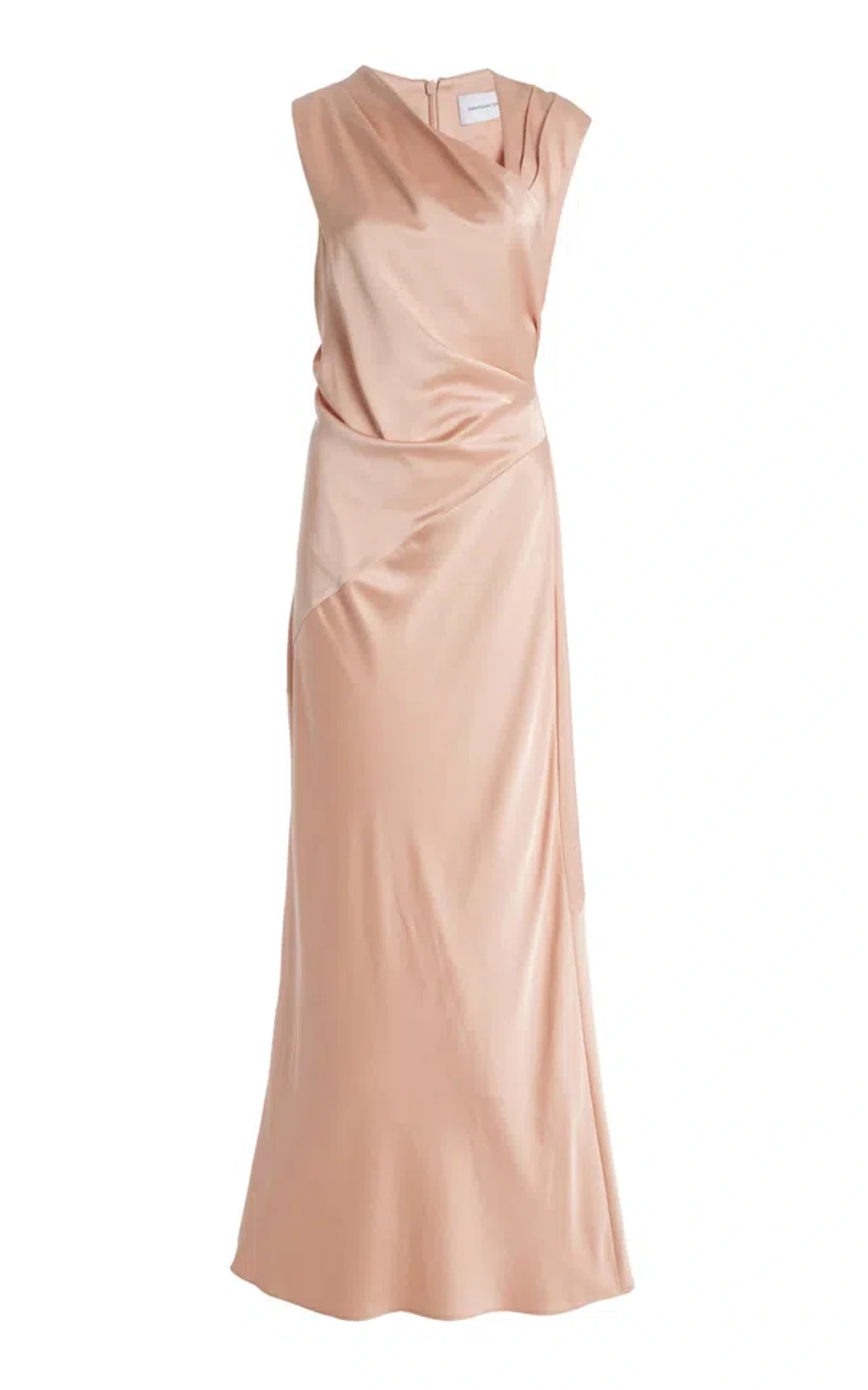 fitted lace wedding dress So Online AU Women's Satin Maxi Dress, Asymmetrical Neckline, Butter Color, AU12 US8
