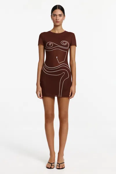 Significant Other Bexley Mini Dress In Brown