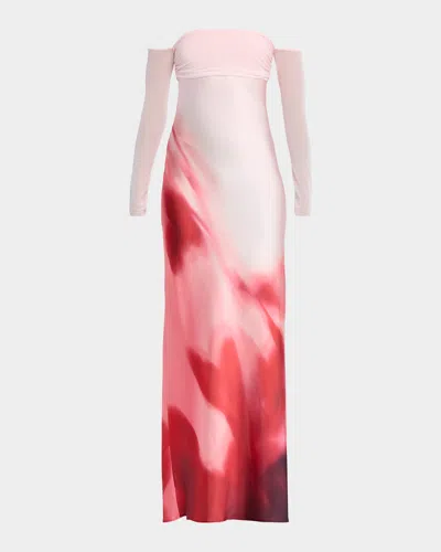 Significant Other Brianna Off-the-shoulder Maxi Dress In Pink