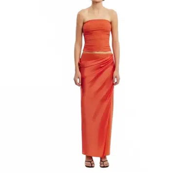 Significant Other Brianna Persimmon Satin Maxi Skirt In Orange