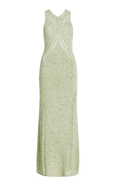 Significant Other Brie Knit Cotton-blend Midi Dress In Green