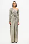 Significant Other Caera Long Sleeve Maxi Dress In Metallic