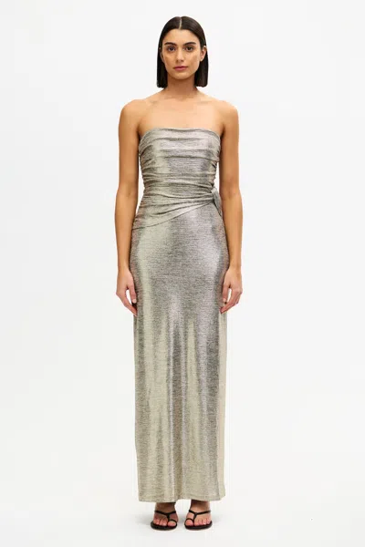 Significant Other Caera Maxi Dress In Metallic
