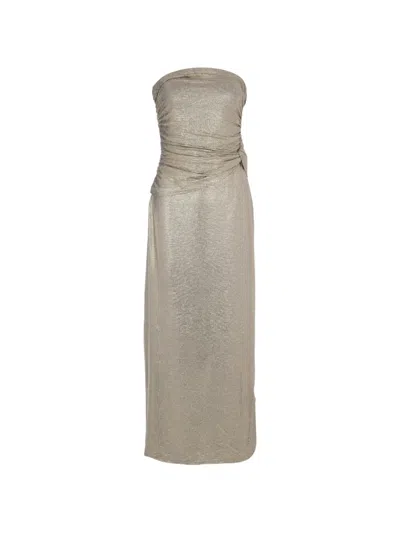 Significant Other Caera Ruched Strapless Dress In Gray