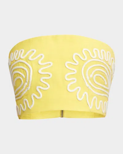 SIGNIFICANT OTHER CARLY EMBROIDERED STRAPLESS TOP